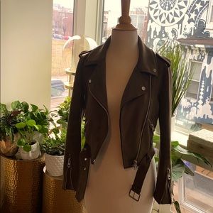 Zara faux suede motorcycle jacket